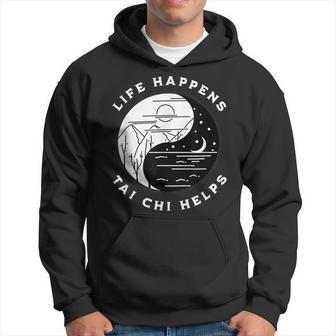 Vintage Tai Chi Life Happens Tai Chi Helps Day Night Hoodie - Monsterry UK