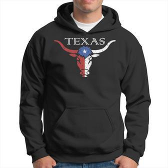 Vintage Texas Longhorn Bull Flag Icon Hoodie | Mazezy