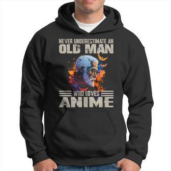 Vintage Never Underestimate An Old Man Who Loves Anime Cute Hoodie - Thegiftio UK