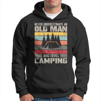 Vintage Never Underestimate An Old Man Who Loves Camping Hoodie - Monsterry DE