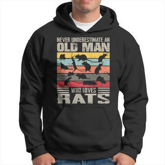 Vintage Never Underestimate An Old Man Who Loves Rats Cute Hoodie - Thegiftio UK