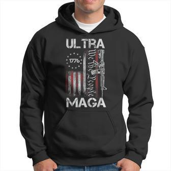 Vintage Usa Flag Ultra Maga Gun Usa 4Th Of July Trump 2024 Hoodie - Monsterry AU