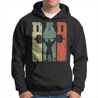 Vintage Weightlifting Dad Daddy Silhouette Gym Father's Day Hoodie - Monsterry UK