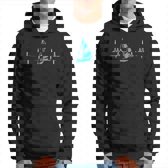 Voilier Cadeau Pour Homme Battement De Cœur Ecg Ligne De Cœur Sweat à capuche - Cadeauxyz