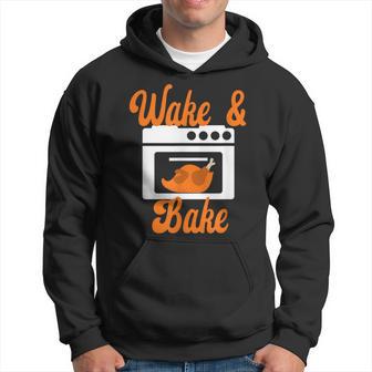 Wake & Bake Thanksgiving Truthahn Lustiger Papa Witz Friendsgiving Kapuzenpullover - Geschenkecke