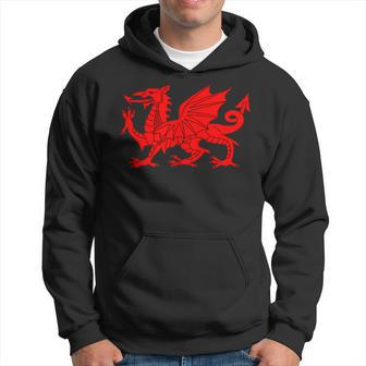 Wales Flag Symbol Red Welsh Dragon Patriotic Hoodie - Thegiftio UK