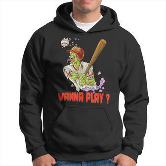 Wanna Play Zombie Baseball Player Hoodie - Monsterry DE