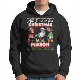 All I Want For Christmas Is A Pigeon Ugly Sweater Farmer Hoodie | Mazezy