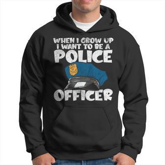 I Want To Be A Police Officer Blue Line Future Cop Hoodie - Thegiftio UK