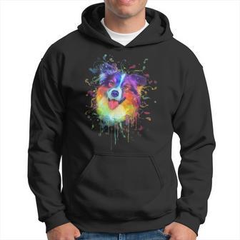 Watercolor Australian Shepherd Lover Him Her Aussie Dog Hoodie - Monsterry AU