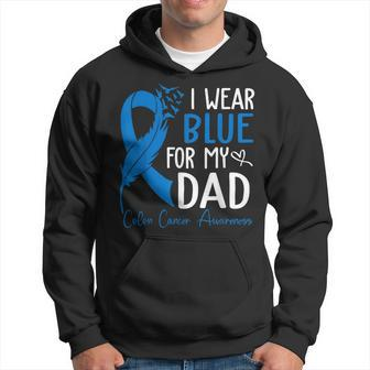 I Wear Blue For My Dad Warrior Colon Cancer Awareness Hoodie - Seseable
