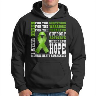 I Wear Green Mental Health Awareness Mental Health Matters Hoodie - Thegiftio UK