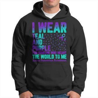 I Wear Teal And Purple For Someone Who Meant The World To Me Hoodie - Seseable