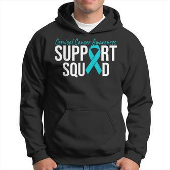 We Wear Teal And White Cervical Cancer Support Squad Hoodie - Thegiftio UK