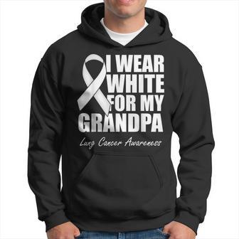 I Wear White For My Grandpa Lung Cancer Awareness Hoodie - Monsterry