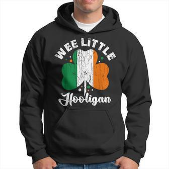 Wee Little Hooligans Irish Clovers Shamrocks Vintage Hoodie - Seseable