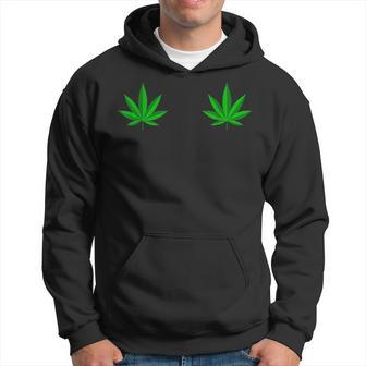 Weed Green Boobs Cannabis Stoner 420 Marijuana Woman Hoodie | Mazezy