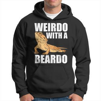Weirdo With A Beardo Bearded Dragon Enthusiast Reptile Hoodie - Seseable