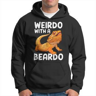 Weirdo With A Beardo Bearded Dragon Pet Owner Hoodie - Monsterry