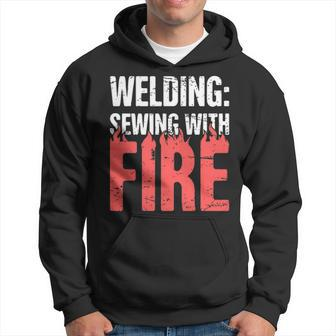 Welding Sewing With Fire Hoodie | Mazezy