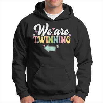 We're Twinning With My Bestie Twin Day Spirit Week Retro 70S Hoodie - Monsterry UK