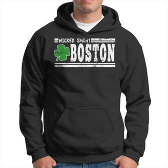 Wicked Smaht Boston Massachusetts Accent Smart Ma Distressed Hoodie - Monsterry CA
