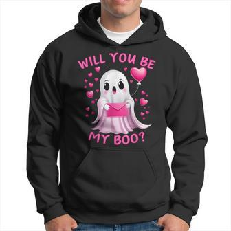 Will You Be My Boo Retro Valentine Ghost Spooky Valentine's Hoodie - Monsterry DE