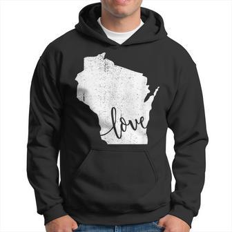 Wisconsin Home Love Vintage State Map Outline Hoodie - Monsterry