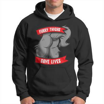 Wolf Furry Thighs Save Lives Proud Furry Pride Fandom Hoodie - Monsterry CA