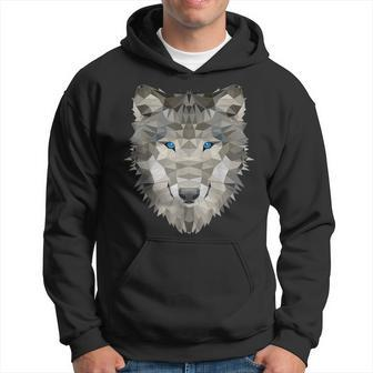 Wolf Polygon Dog Hoodie - Seseable