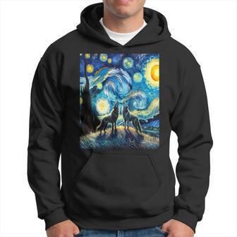 Wolves Howling At The Starry Moon Hoodie - Seseable
