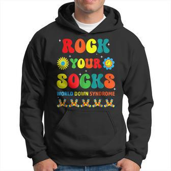 World Down Syndrome Awareness Day Rock Your Socks Groovy Hoodie - Seseable