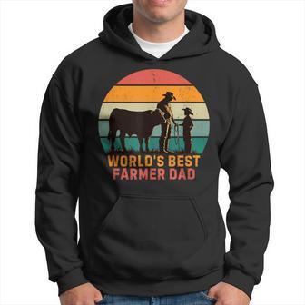 World’S Best Farmer Dad Cattle Farming Father’S Day Birthday Hoodie - Seseable