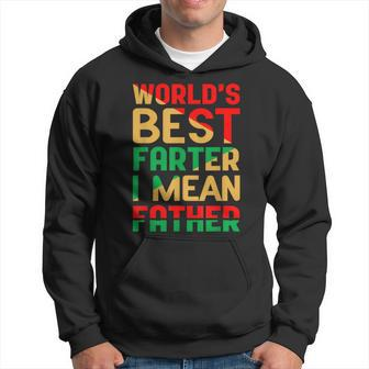 Worlds Best Farter I Mean Father Fathers Day Black Dad Hoodie - Seseable