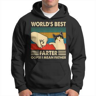 Worlds Best Farter I Mean Father Fathers Day Cat Dad Hoodie - Seseable