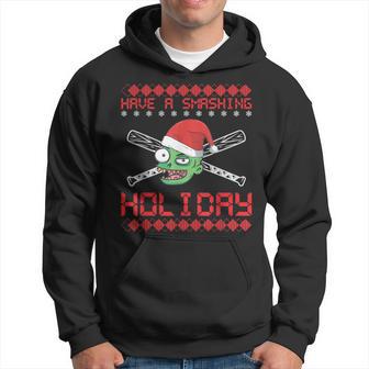 Xmas Ugly Zombie Baseball Chistmas Hoodie - Monsterry AU