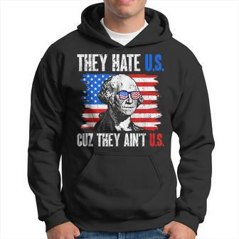They Hate Us Cuz They Ain't Us Usa American Flag 4Th Of July Hoodie - Thegiftio UK