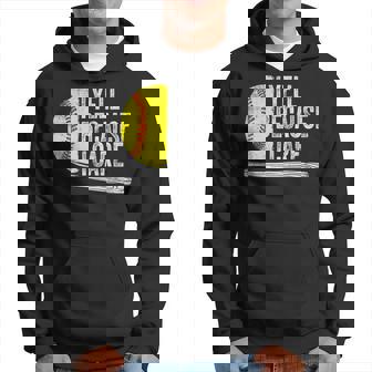 I Yell Because I Care Softball Hoodie - Seseable