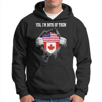 Yes I'm Both Of Them United States And Canada Flags Heritage Hoodie - Thegiftio