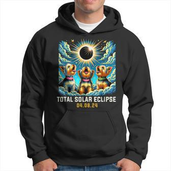 Yorkie Dog Howling At Solar Eclipse Hoodie - Seseable