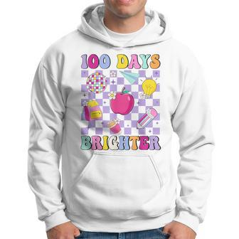 100 Days Brighter Retro Disco 100Th Day Of School Teacher Hoodie | Mazezy