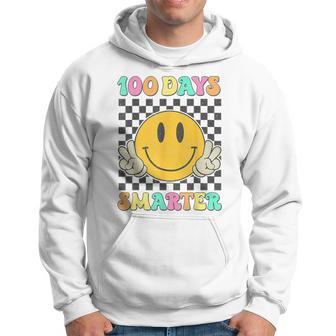 100 Days Smarter Cute Smile Face Hippie 100Th Day Of School Hoodie - Monsterry
