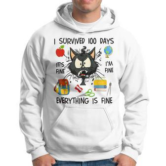 100Th Day Of School It's Fine I'm Fine Everything's Fine Hoodie - Monsterry UK