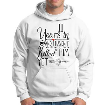 11Th Wedding Anniversary For Her 11 Years Of Marriage Hoodie - Monsterry AU