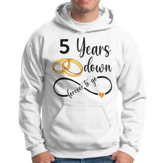 5 Years Down Forever To Go Couple 5Th Wedding Anniversary Hoodie - Thegiftio UK