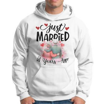 50Th Wedding Anniversary Just Married 50 Years Ago Couple Hoodie - Seseable