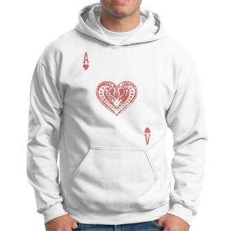 Ace Of Hearts Playing Card Costume Poker Distressed Hoodie - Monsterry