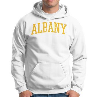 Albany Ny- Throwback Vintage Worn Classic Hoodie - Seseable