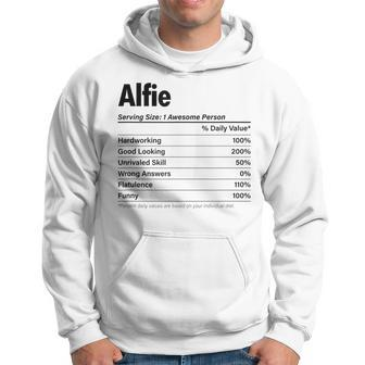 Alfie Nutrition Facts Name Definition Graphic Hoodie - Seseable