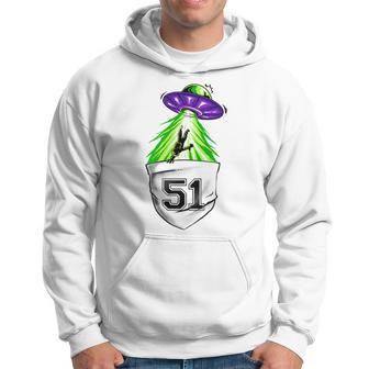 Alien Ship And Astronaut In Pocket Area 51 Hoodie - Thegiftio UK